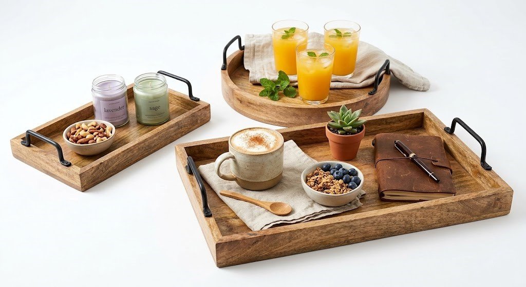 Industrial Fusion Nesting Trays with Black Iron Handles